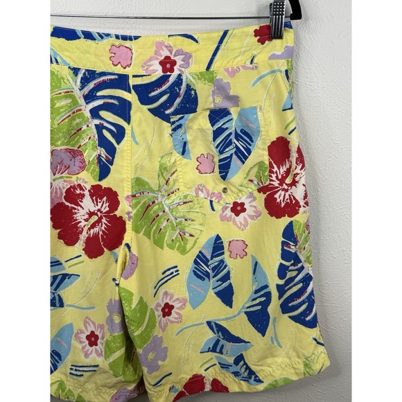 Polo Sport Ralph Lauren Swim Trunks Shorts Mens Yellow Floral Boardshorts 32 - Picture 6 of 11